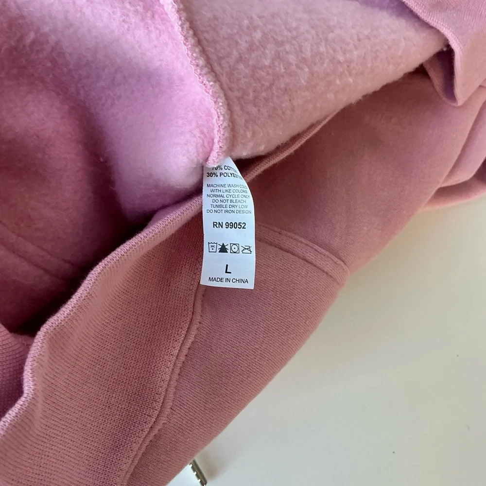 Glossier Pink Hoodie Sz Lg - Picture 5 of 5